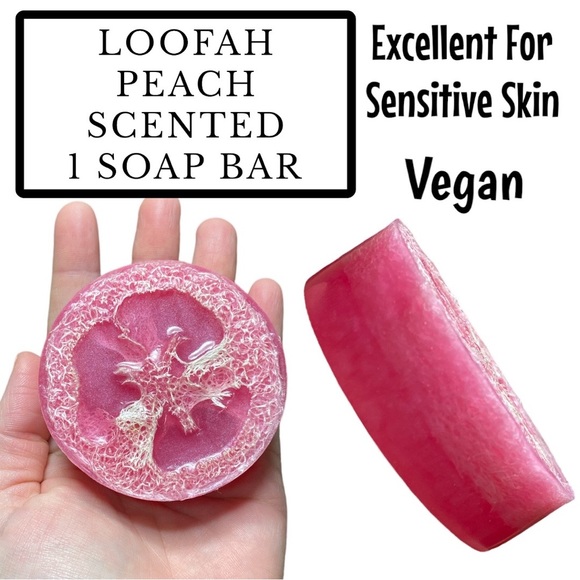 Effervescent Bubbles Other - 1 Bar, Peach, Loofah Soap, Handmade, Great Gift Idea! ( PRICE FIRM )